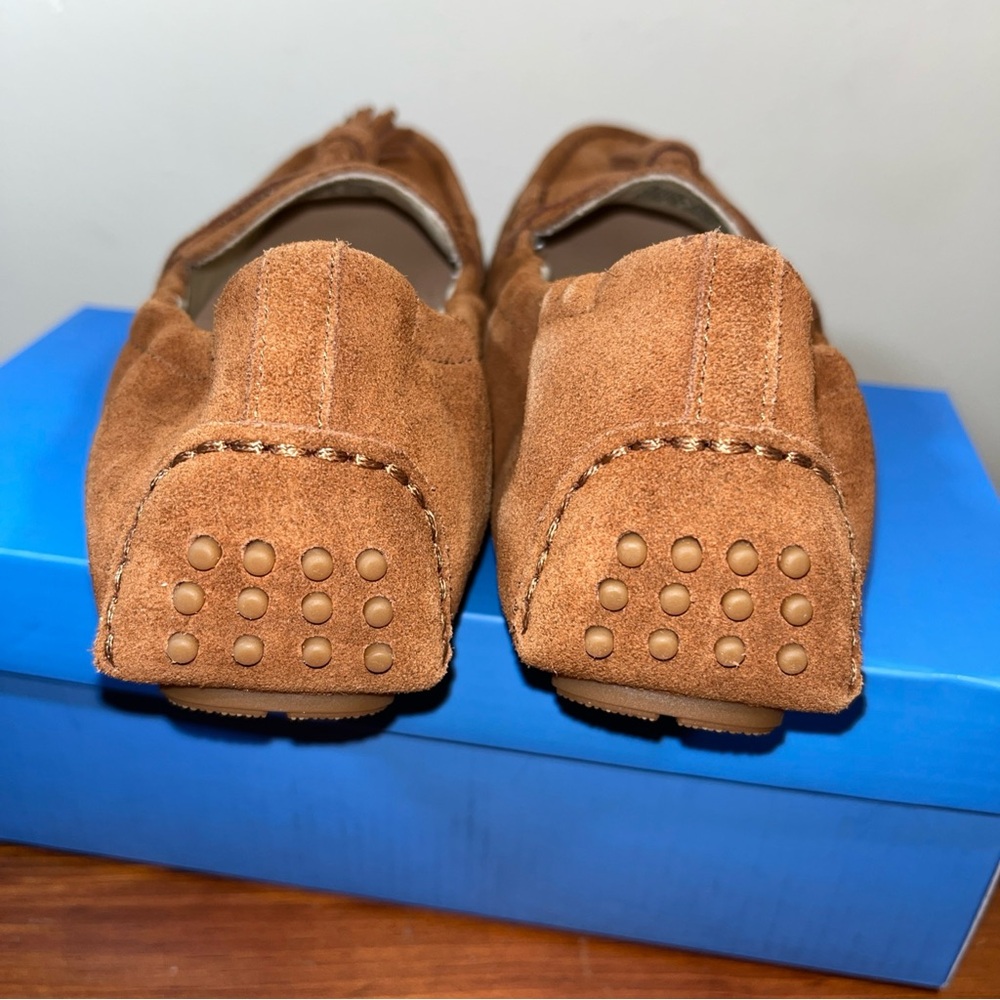 Jack Rogers women’s Brown Suede Loafers driver with tassel - Picture 2 of 8